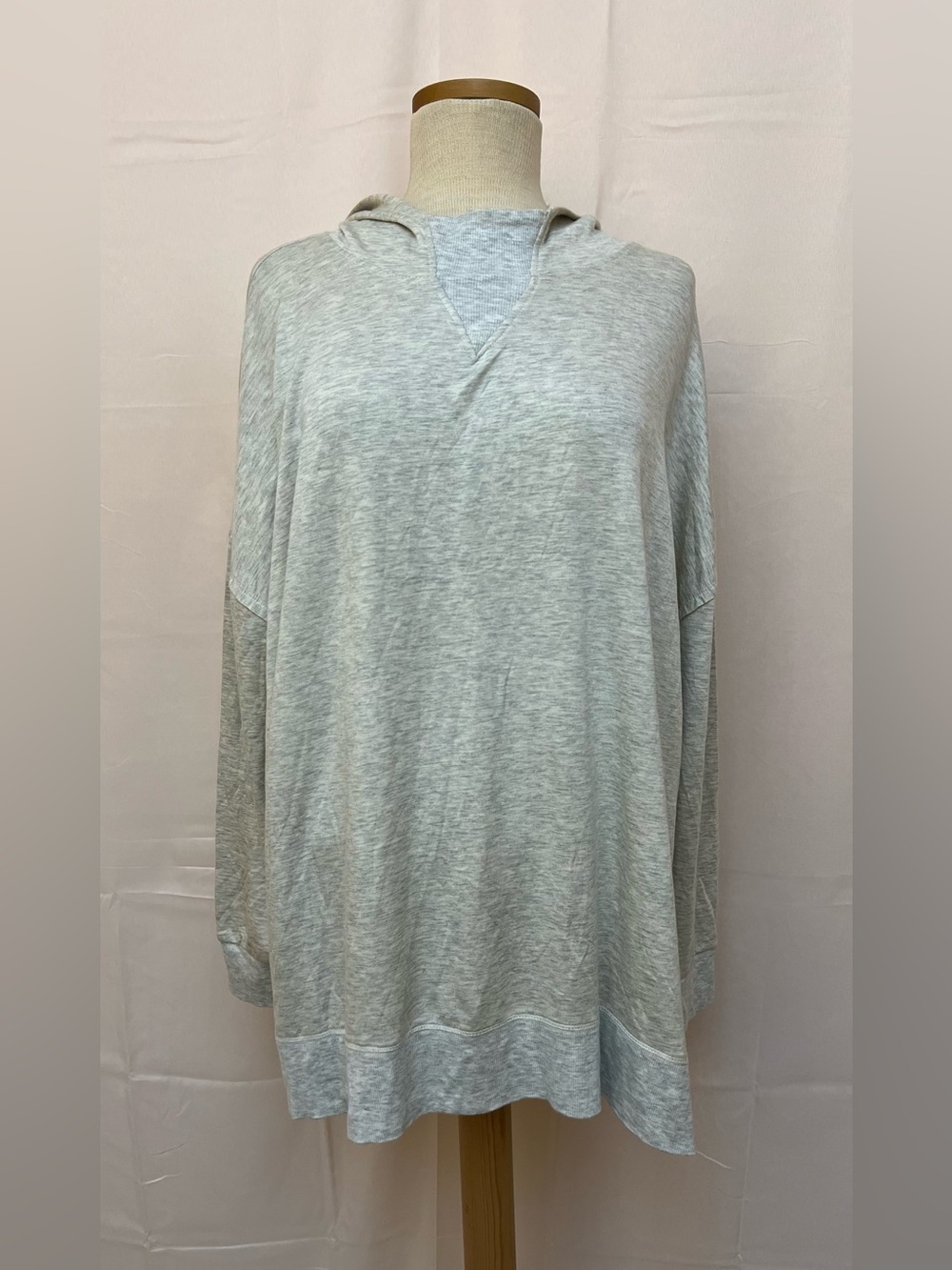 Light Gray Hoodie-Style Women's Sweater